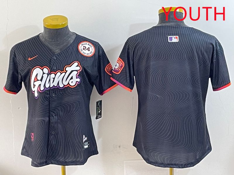 Youth San Francisco Giants Blank Black Second generation Joint Name 2025 Nike MLB Jersey style 3->youth mlb jersey->Youth Jersey